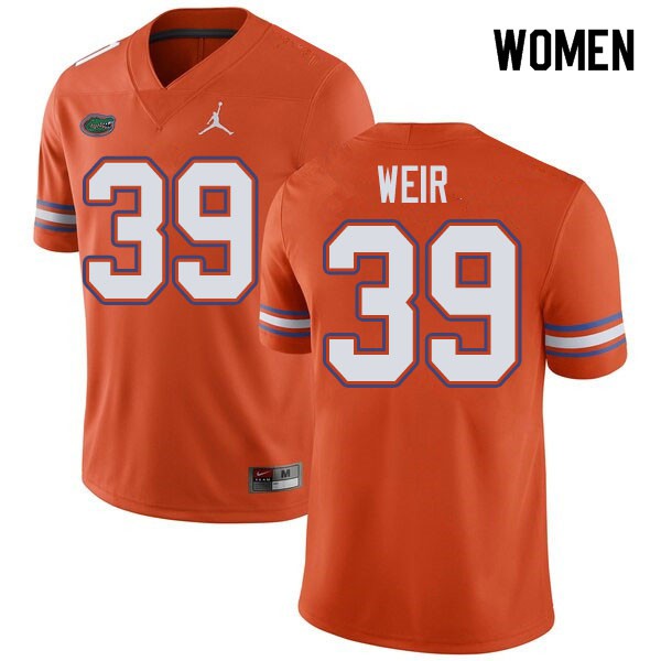 Jordan Brand Women #39 Michael Weir Florida Gators College Football Jersey Orange